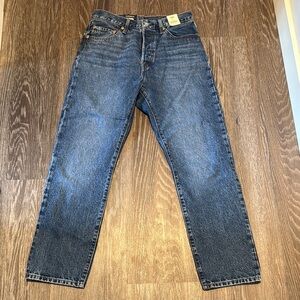 Levi’s 501 original cropped high rise straight leg jeans